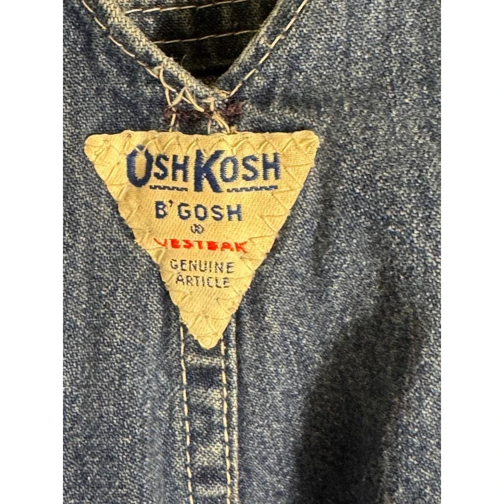 Vintage OshKosh‎ Bgosh Denim Overalls Made in USA Blue 100% Cotton6/9 months